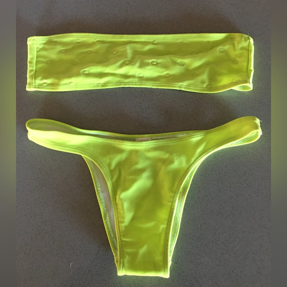 Lime Green Bikini with Bandeau Top